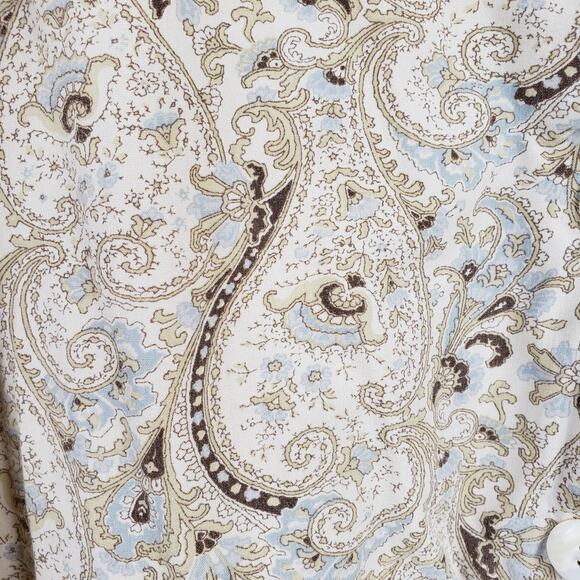 Pottery Barn Size‎ S Pajama Set Beige Paisley Neutral Rustic Timeless Loungewear - Picture 2 of 15